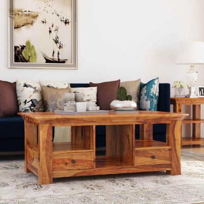 Picture of Priscus Modern Style Solid Wood Rustic Coffee Table