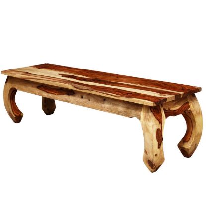 Picture of Solid Wood Inward Curved Legs Window Wooden Bench