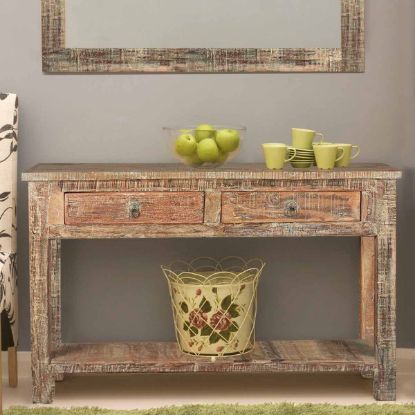 Picture of Shreveport Rustic Reclaimed Wood Console Table With Drawers