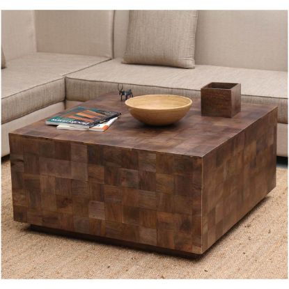 Picture of Modern Rustic Furniture Solid Wood Block Coffee Table