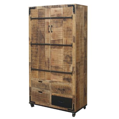 Picture of Savannah Industrial Reclaimed Wood Portable Wine Bar Cabinet