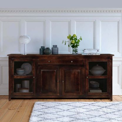 Picture of Alistar Solid Wood Glass Door Large Buffet Cabinet