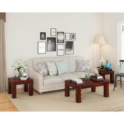 Picture of Yakima Rustic Solid Wood 3 Piece Coffee Table Set