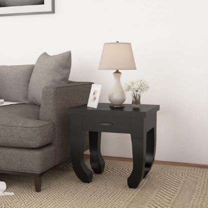 Picture of Ming Asian Black Classical Style Solid Wood Opium End Table