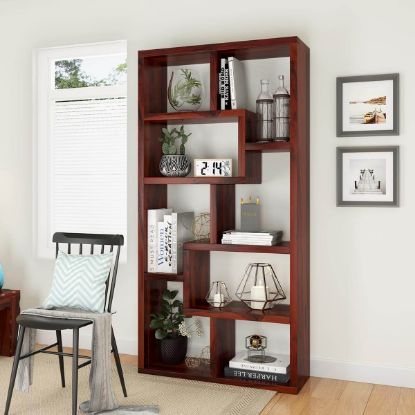 Picture of Gadsden Solid Wood Geometric Bookcase