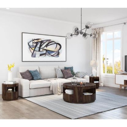 Picture of Ladonia Rustic Contemporary 3 Piece Round Coffee Table Set