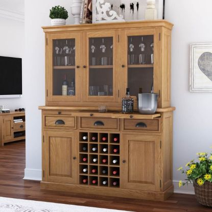 Picture of Branson Wine Bar Hutch Cabinet With Glass Doors