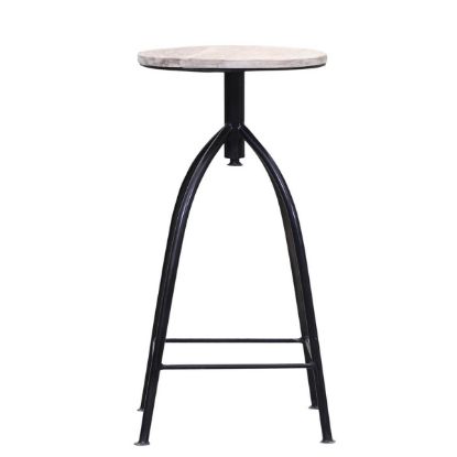 Picture of Pesina Reclaimed Wood Iron Leg Industrial Bar Stool