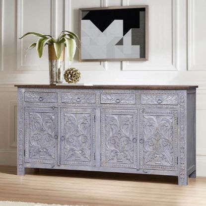 Picture of Selden Solid Wood Handcarved 4 Drawer Large Sideboard
