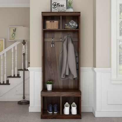 Picture of Coleridge 26 inch Rustic Solid Wood Entryway Hall Tree with Shoe Storage