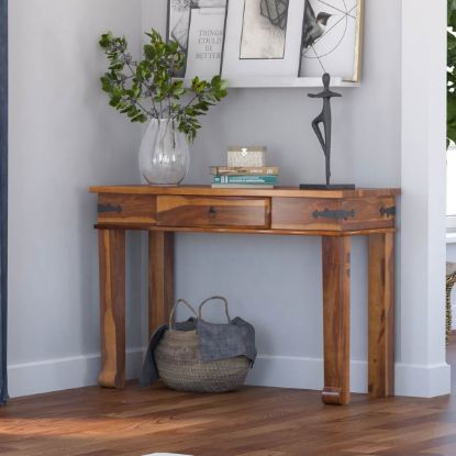Picture of Terrarum Solid Wood Console Entryway Table With Drawer