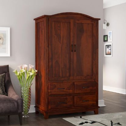 Picture of Sierra Nevada Traditional Solid Wood Large Armoire with Drawers