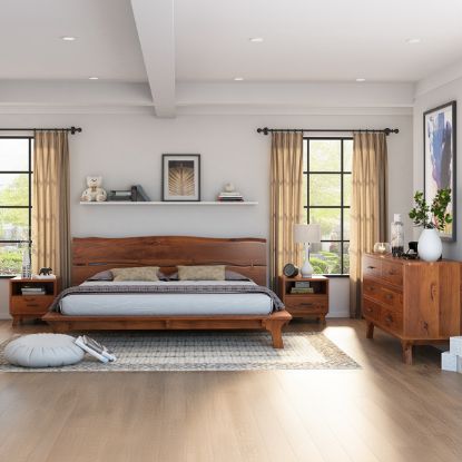 Picture of Levi Rustic Solid Wood Live Edge 4 Piece Bedroom Set