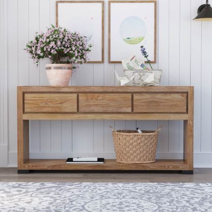 Picture of Oaso Solid Wood Entryway Console Table With Drawers