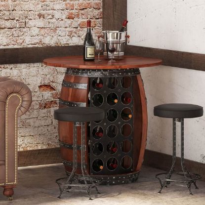 Picture of Jungfrau Solid Wood Wine Barrel Bar table