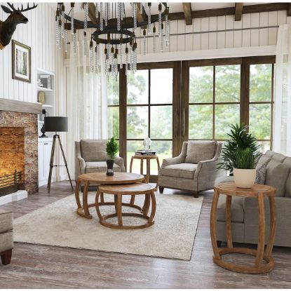 Picture of Dubbo Solid Wood 4 Piece Round Nesting Coffee Table Set 