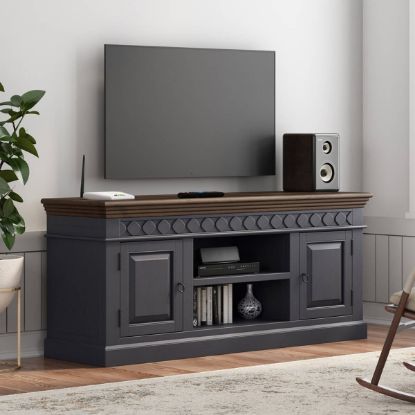 Picture of Anamosa 55 Inch Solid Wood 2 Tone TV Media Cabinet with 2 Doors