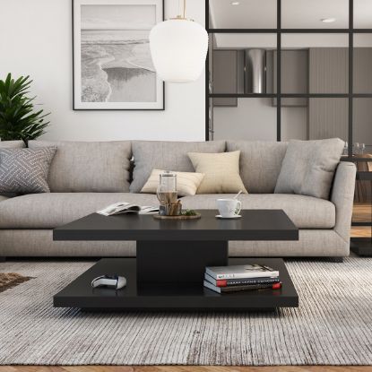 Picture of Fribourg Contemporary Black Square Floating Coffee Table