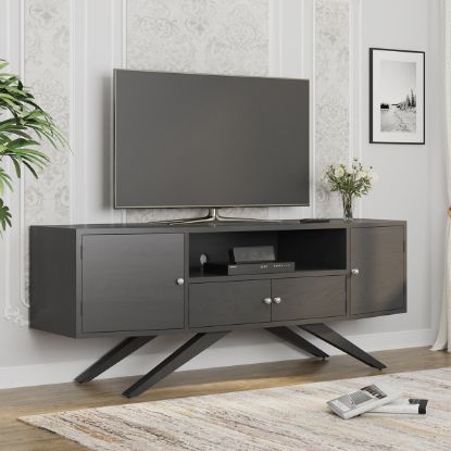 Picture of Aransas Solid Wood 80 Inch Mid Century Modern TV Stand