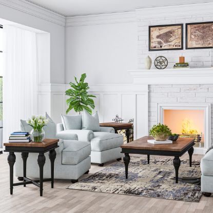 Picture of Zaragoza Mahogany Wood 2 Tone Coffee Table And End Table Set