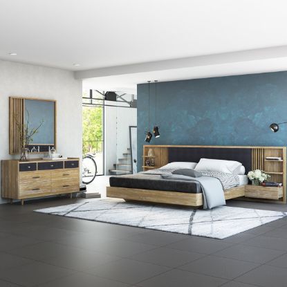 Picture of Haddington Rustic Modern Solid Wood Floating Bedroom Set