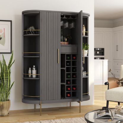 Picture of Beringen Solid Wood Modern 2 Door Liquor Bar Cabinet