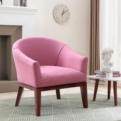 Picture of Fallbrook Mid Century Modern Pink Upholstered Accent Chair