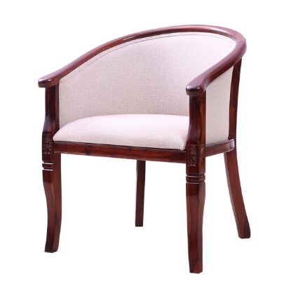 Picture of Lemoore French Empire Beige Upholstery Solid Wood Tub Chair