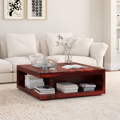 Picture of Salento Rustic 2 Tier Square Coffee Table With Storage