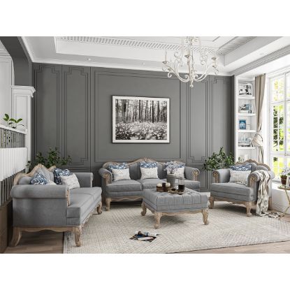 Picture of Sorocaba Rustic Teak Wood 4 Piece Traditional Sofa Set