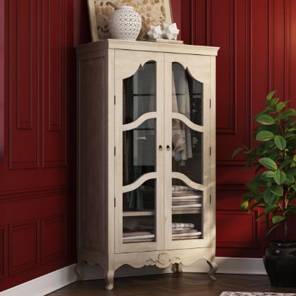 Picture of Sorocaba Solid Wood French Distressed White Clothing Cabinet