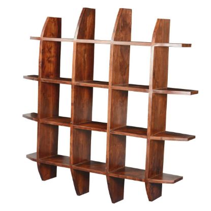 Picture of Modern Rustic Acacia Wood 59" Sq Shadow Box Display Wall Frame