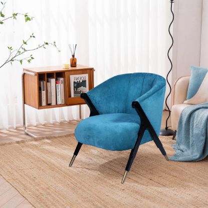 Picture of Cutten Contemporary Style Velvet Blue Upholstered Vivere Chair
