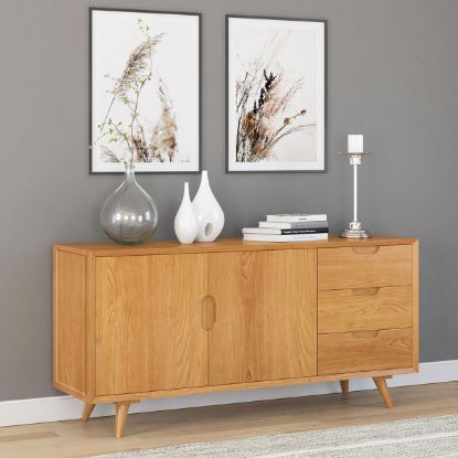 Picture of Cierra Solid Teak Wood Mid Century Modern Credenza