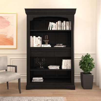 Picture of Eastvale Modern Black Bookcase with Drawers