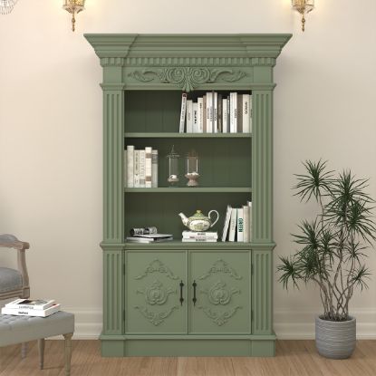 Picture of Escalon Green Bookcase with Cabinet