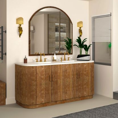 Picture of Carmel 72-Inch Farmhouse Fluted Double Sink Bathroom Vanity